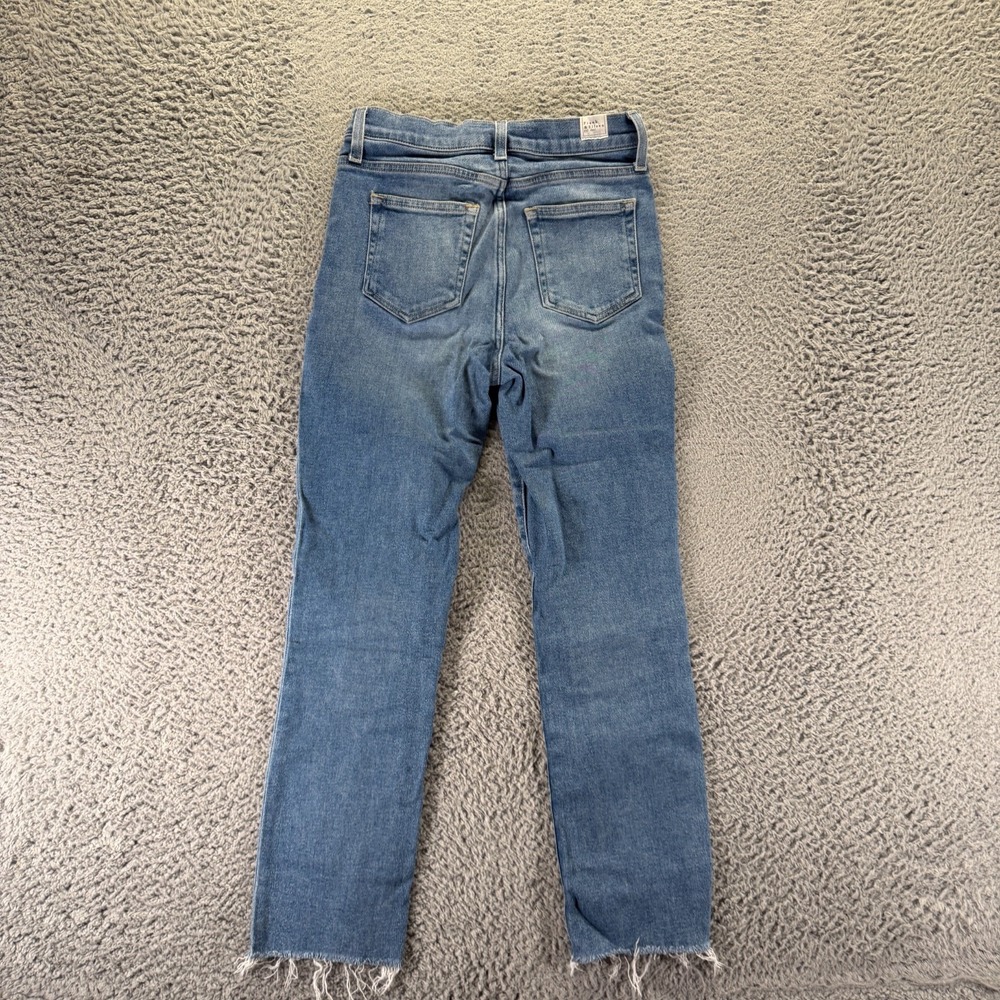 Frank & Eileen Cork Jeans Women 26x26 Blue Cotton Denim Straight Raw-Hem Stretch - Picture 7 of 12